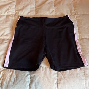 Black Bike Shorts with White Side Panels